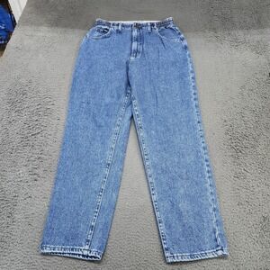 Lee Jeans Womens 29x28 Blue Acid Wash High Rise Straight Elastic Denim